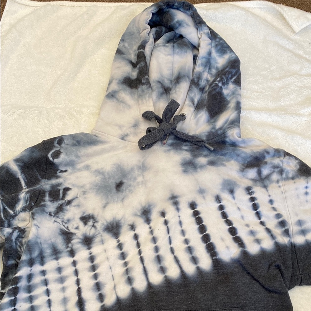 Flirtitude Black and Gray Tie-Dye Hoodie